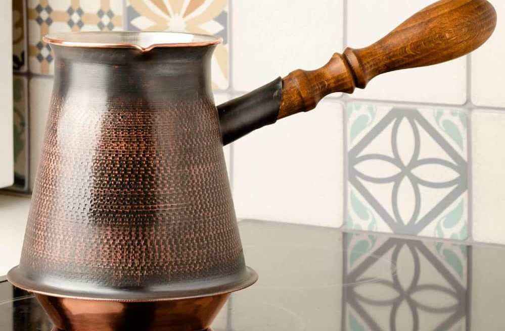 قهوه جوش مسی یک نفره مناسب آشپزخانه های کوچک و پذیرایی شخصی